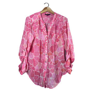 Pink Zac &Rachel Button Up Women's Blouse M